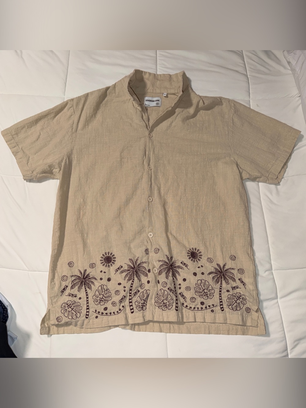 Sovereign Code Sandstone Button-Front Linen Shirt